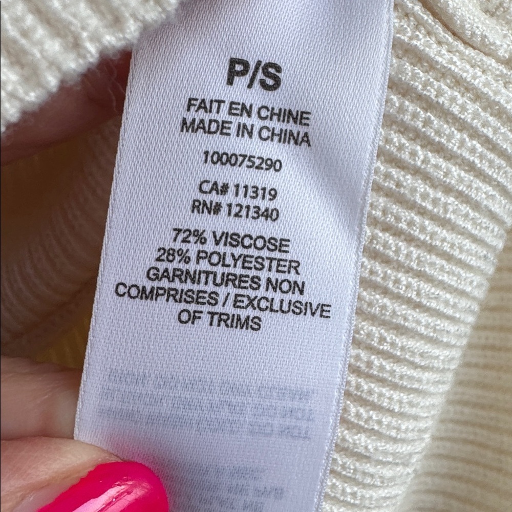 Dynamite Cream Ribbed Knit Top - Picture 3 of 4